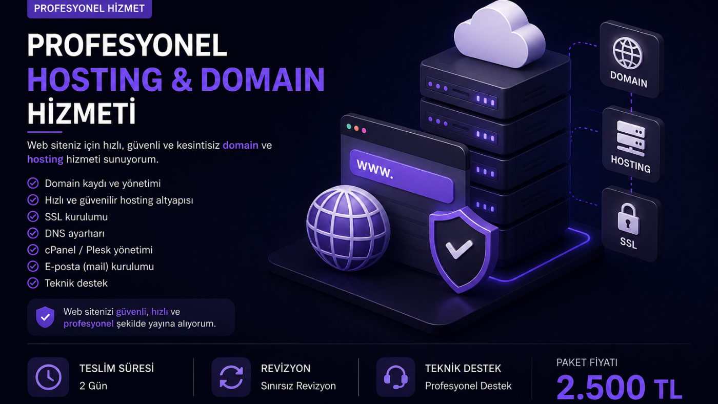 Ben, profesyonel domain ve hosting hizmeti sağlıyorum